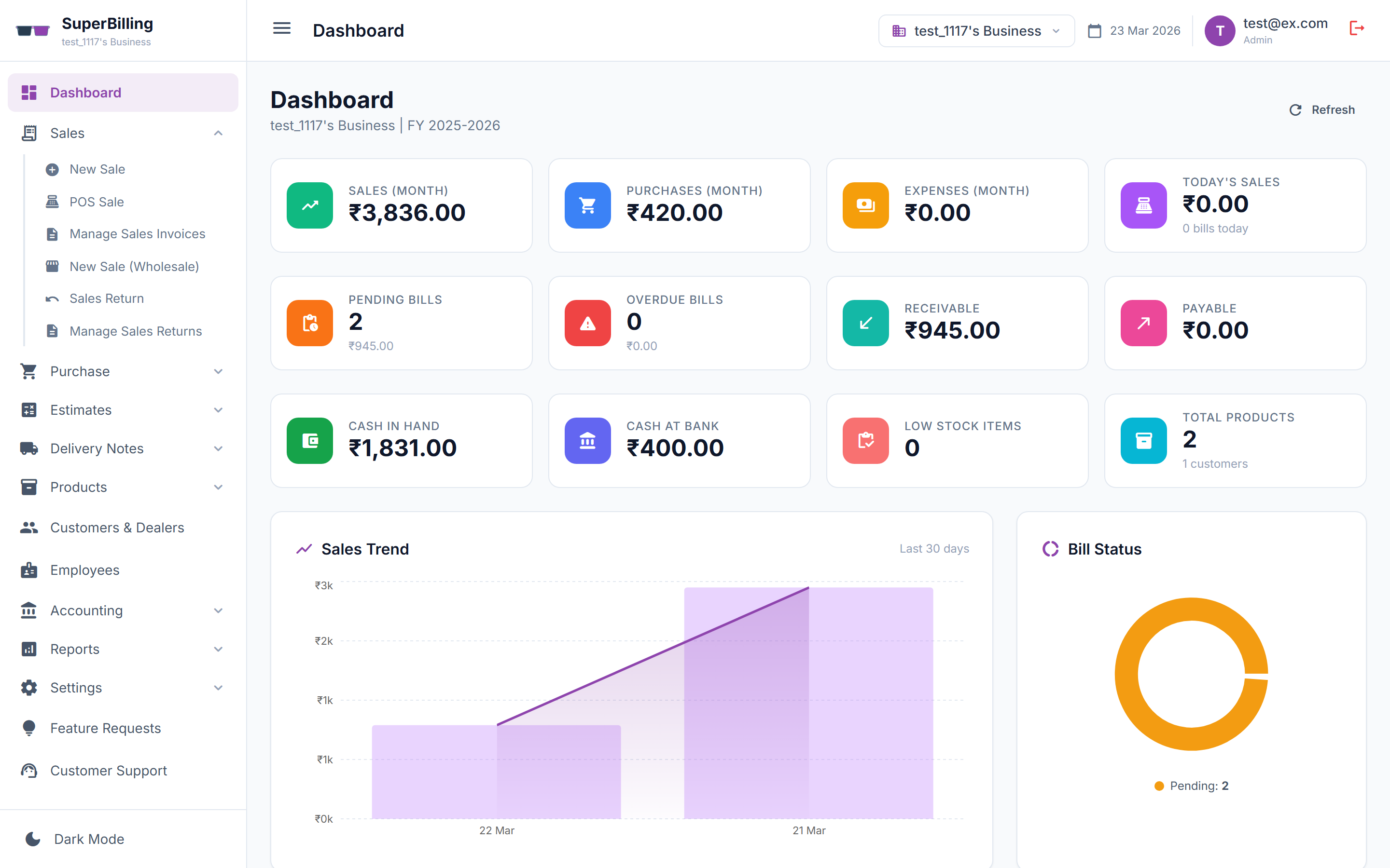 Super Billing Dashboard