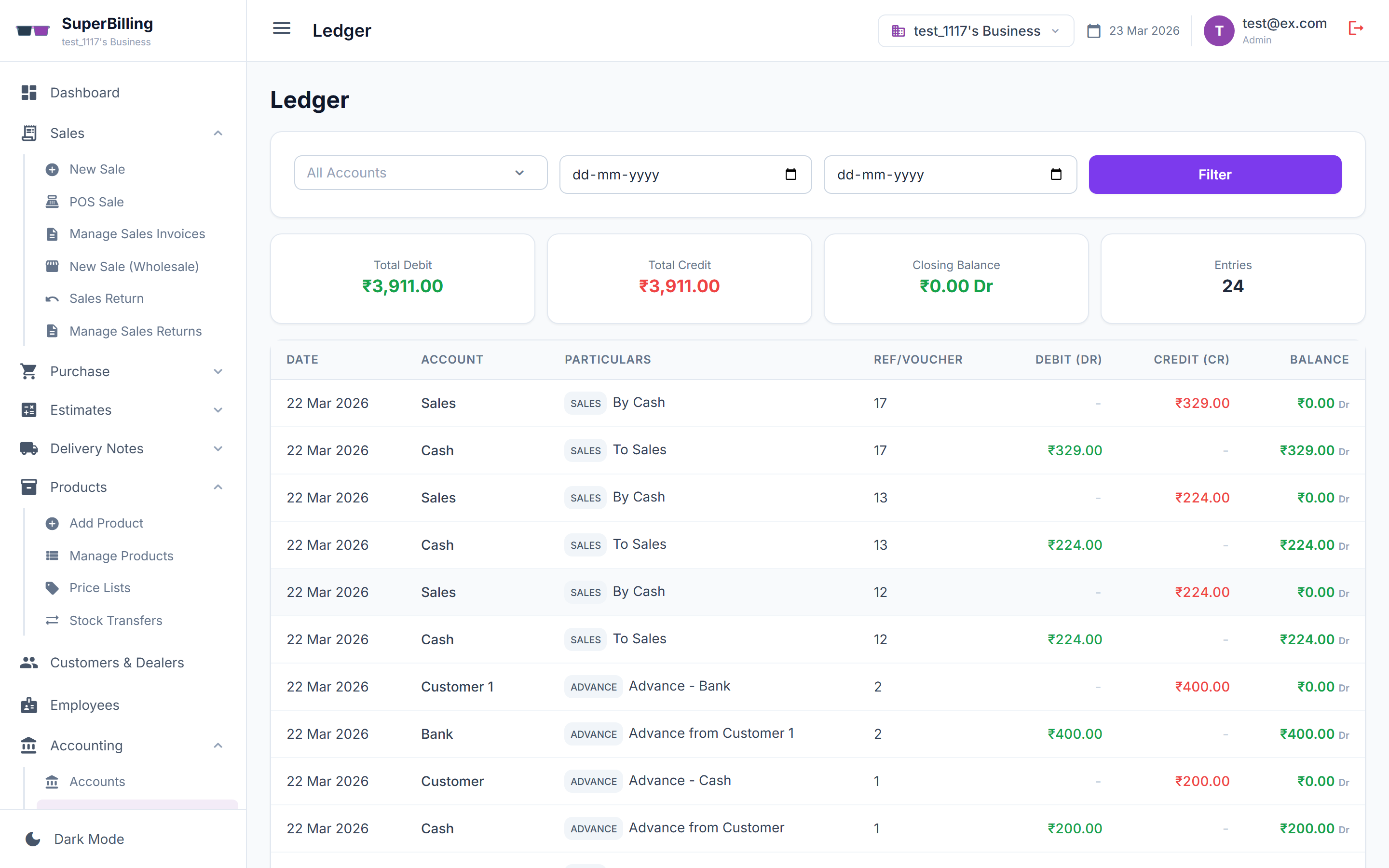 Super Billing Ledger